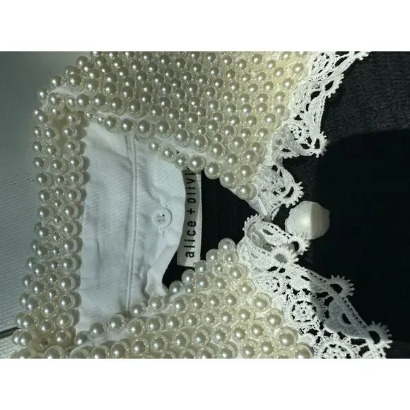 Alice + Olivia NOELLA EMBELLISHED COLLARED CARDIGAN M - Picture 11 of 11